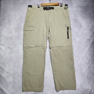 BC Clothing Mens XXL Convertible Cargo Pants Shorts Beige Hiking Outdoor Zip Off
